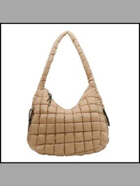Quilted Puffer Tote Bag Large Nylon Hobo Crossbody